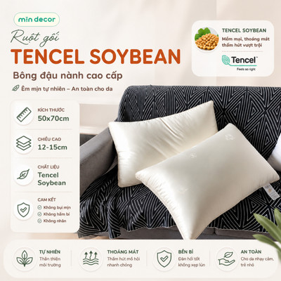 Ruột Gối Bông Đậu Nành Tencel Soybean Mịn Decor Cao Cấp Mềm Êm Hoa Văn Chìm Sang Trọng Kích Thước 50x70cm