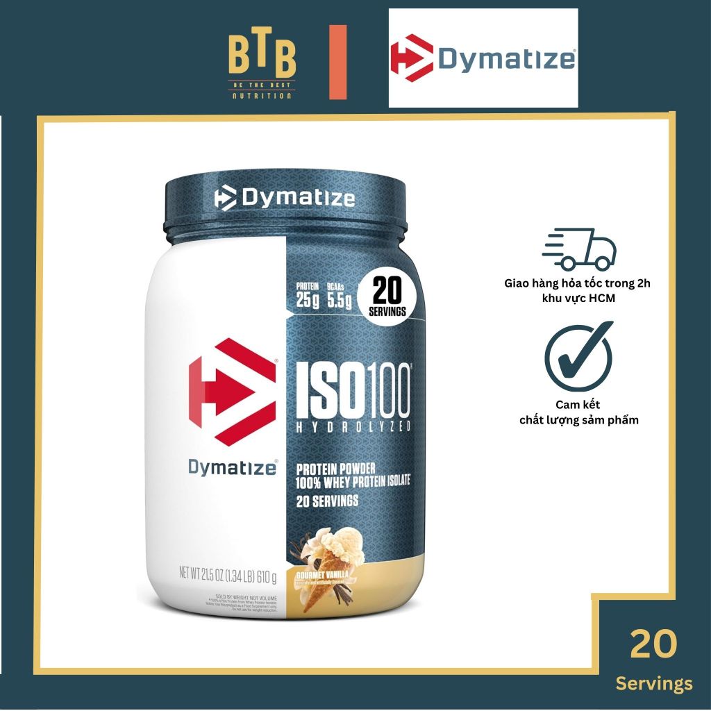 Bột đạm Dymatize ISO100 Hydrolized 1.3LBS - 100% Whey protein isolate hydrolized