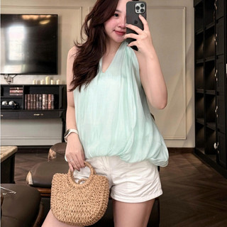 LI- ÁO HALTER XANH MINT NHẸ NHÀNG BABYDOLL ULZZANG