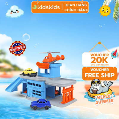 Bộ Đồ Chơi Trạm Sửa Xe Và Đỗ Trực Thăng Green Toys Cho Bé Từ 3 Tuổi