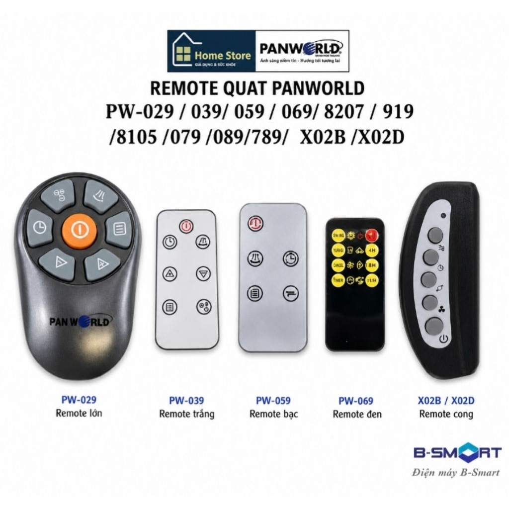 Remote quạt tháp Nikko Kendo và Panworld PW-029 / 039/ 059 / 069/ 8207 / 919 / 8105 /079 /089/789/ X
