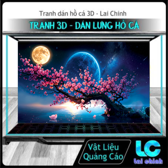 Decal dán hồ cá 3D nhiều kích thước, Tranh 3D Dán Bể Cá_MT 380