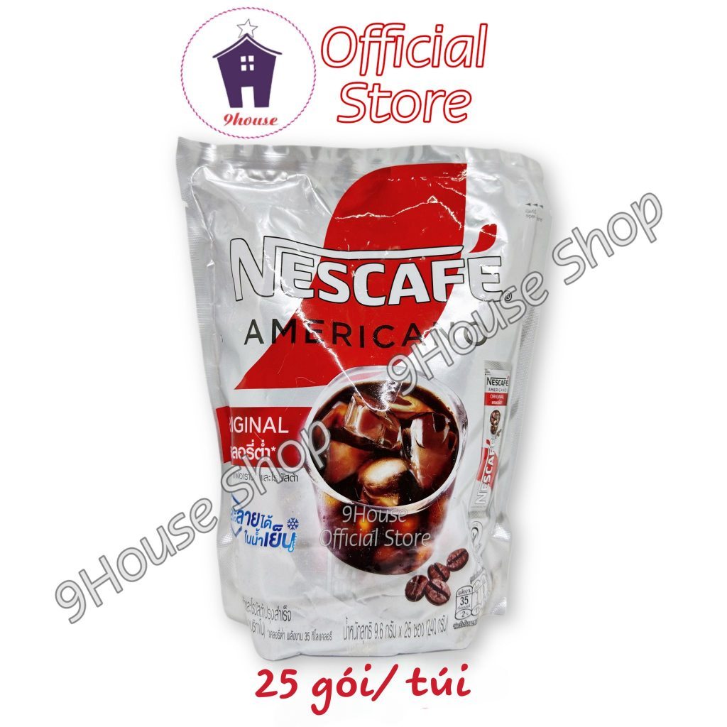 (Q1) 01 Gói Cà Phê Americano Vị Nguyên Bản Hoà Tan Americano Original Thailand (9,6gram x 8 gói)