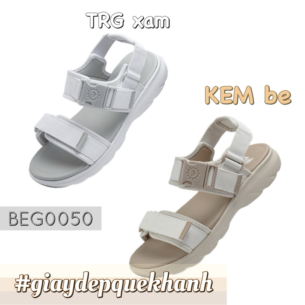 Sandal Bitis BEG0050 Helio Nữ Quai Dù Thể Thao Khoá Bấm Cách Điệu – Đế Êm Nhẹ Quai Xé Dán Thời Trang