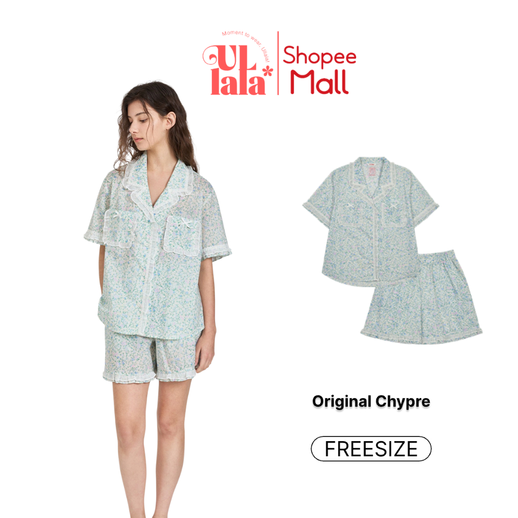 Ullala Pajamas Chypre Bộ ngủ mặc nhà nữ Cổ V Freesize