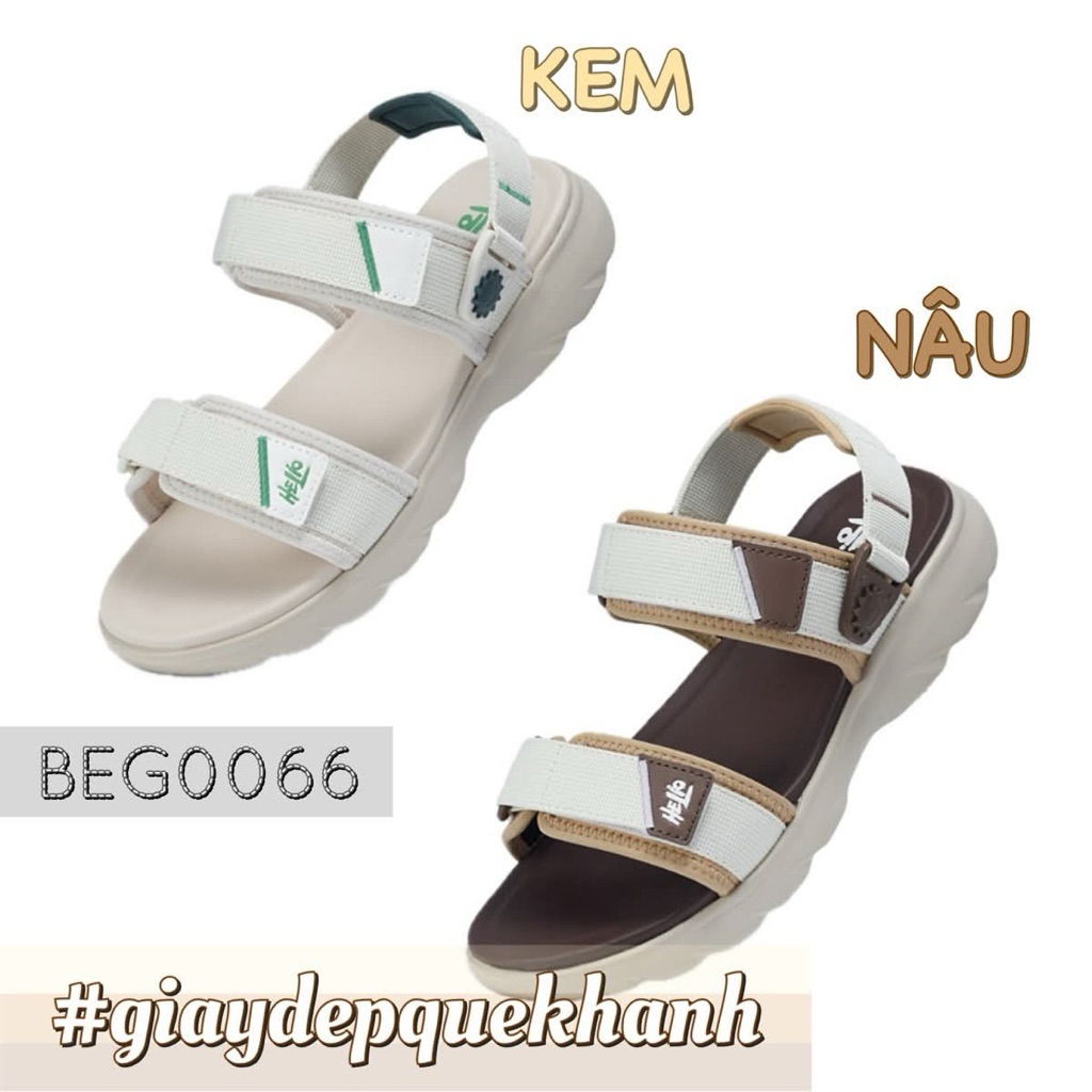 Sandal Bitis BEG0066 Helio Nữ Quai Dù Thể Thao Xé Dán – Đế Êm Nhẹ Phong Cách Năng Động 2 Màu