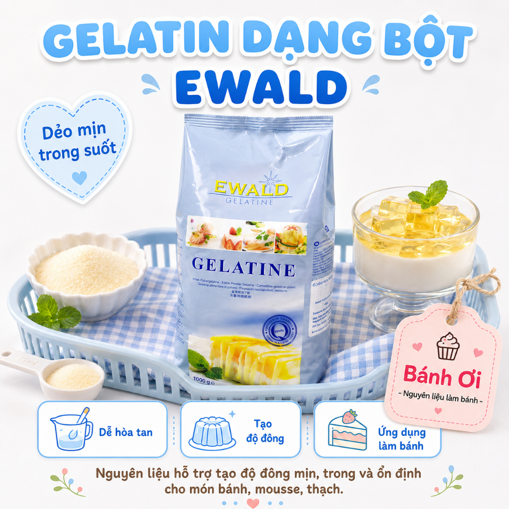 Bột Gelatine, Bột Gelatin Ewald Làm Mousse, Panna Cotta, Cheesecake, Thạch Dẻo