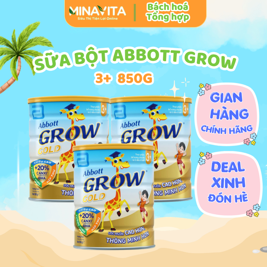 Sữa Bột Abbott Grow Gold 3+ 850 hương vani