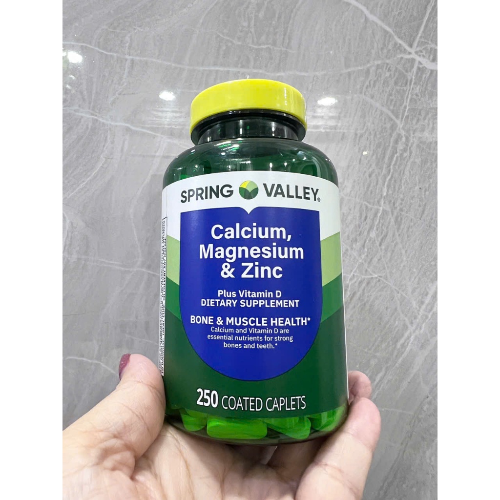 🦴 Canxi Calcium Magnesium Zinc Spring Valley 250 viên Mỹ