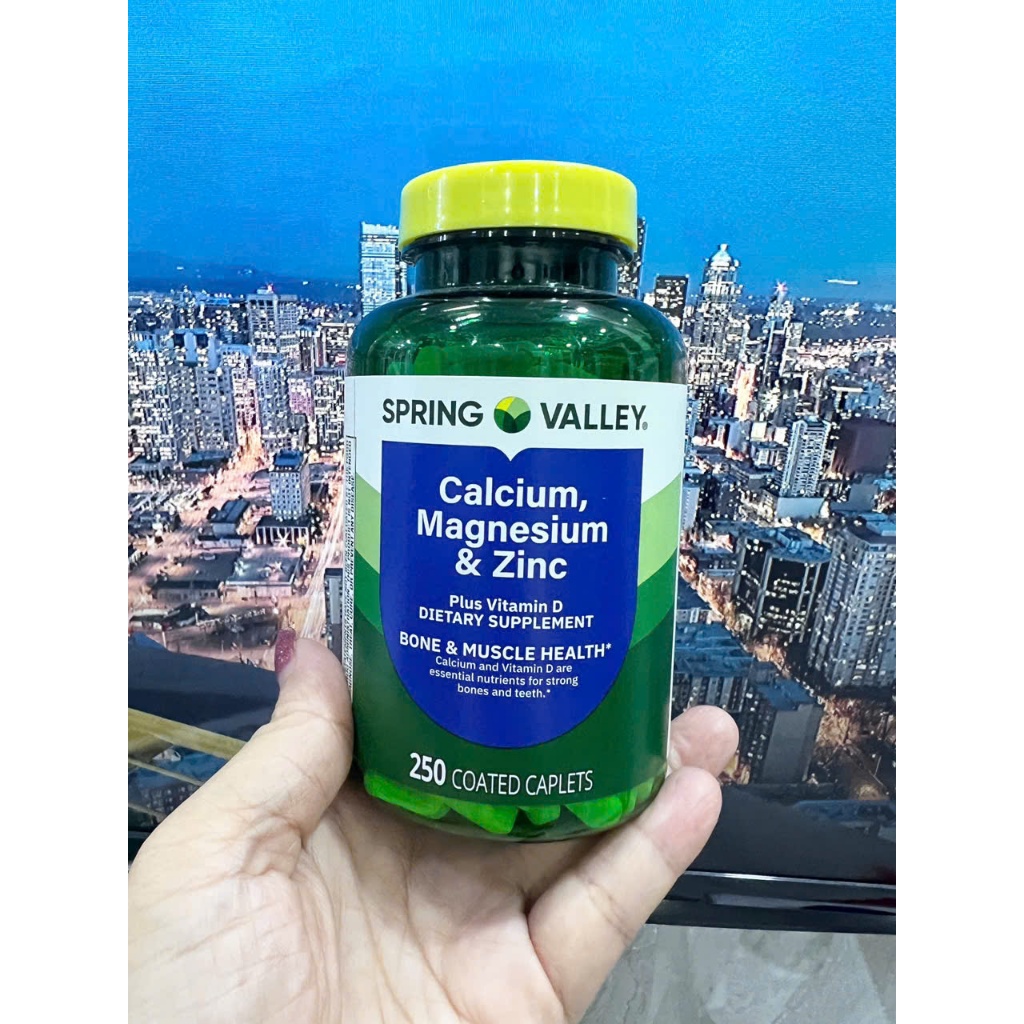 🦴 Canxi Calcium Magnesium Zinc Vitamin D Spring Valley 250 viên Mỹ