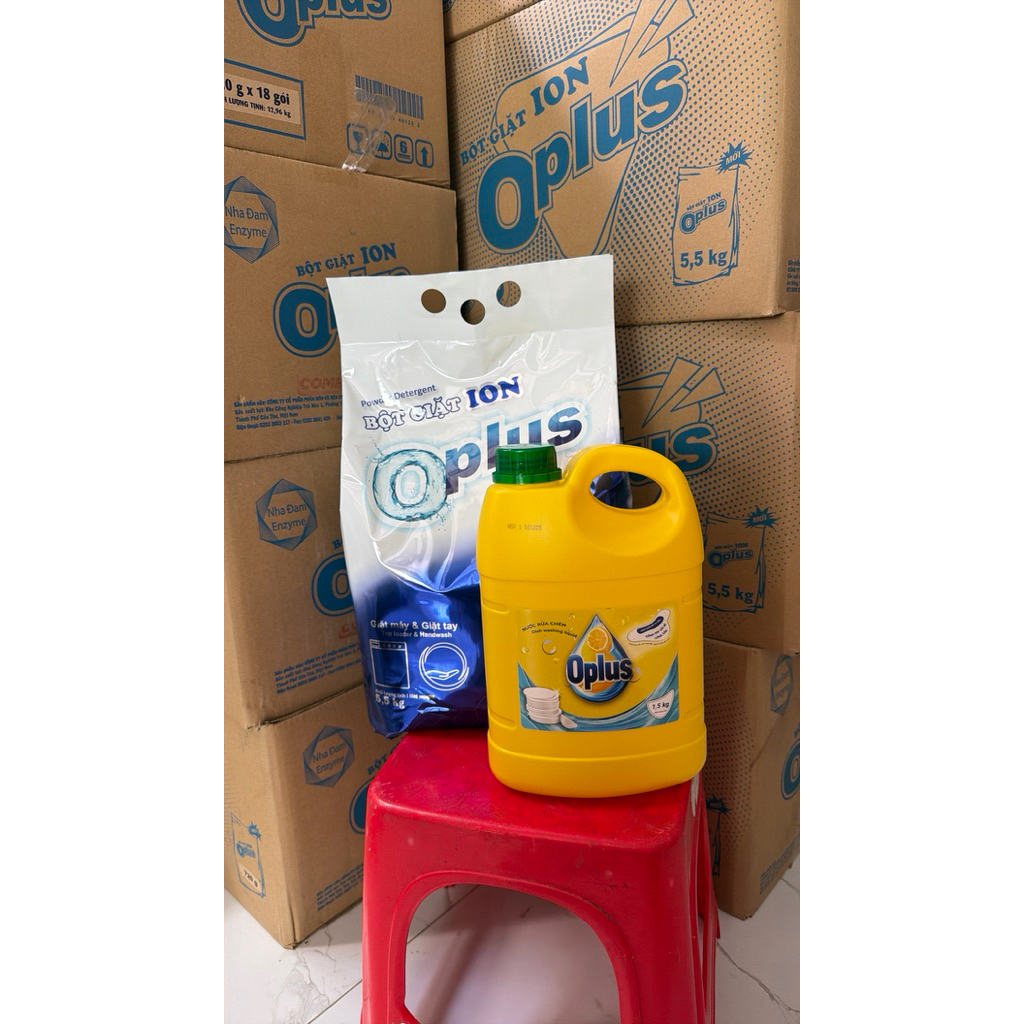 BỘT GIẶT OPLUS 5.5KG TẶNG NƯỚC RỬA CHÉN OPLUS 1.5KG- MUA 1 ĐƯỢC 2
