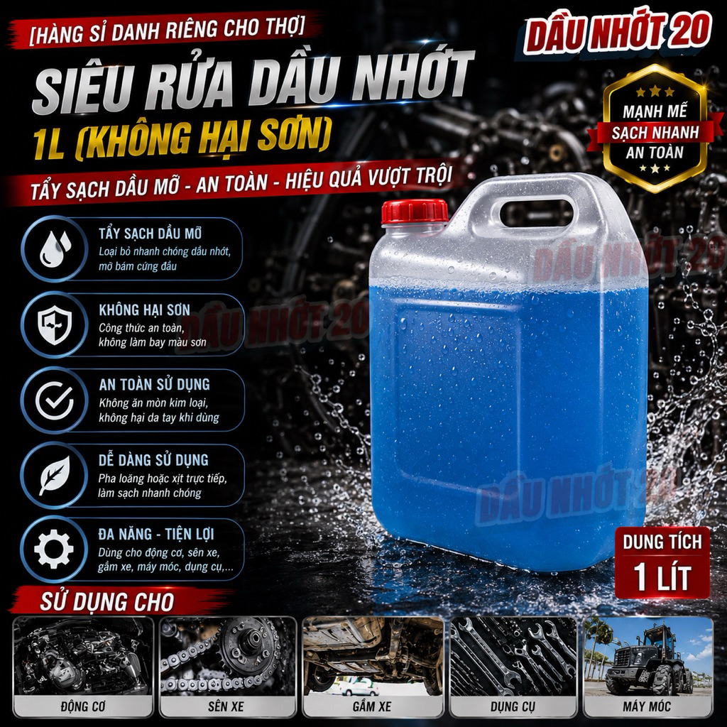 [HÀNG SỈ DANH RIÊNG CHO THỢ] Siêu rửa dầu nhớt 1l (không hại sơn)
