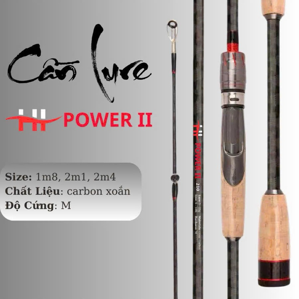 Cần câu lure HI POWER độ cứng M chất liệu cacbon xoắn toàn thân