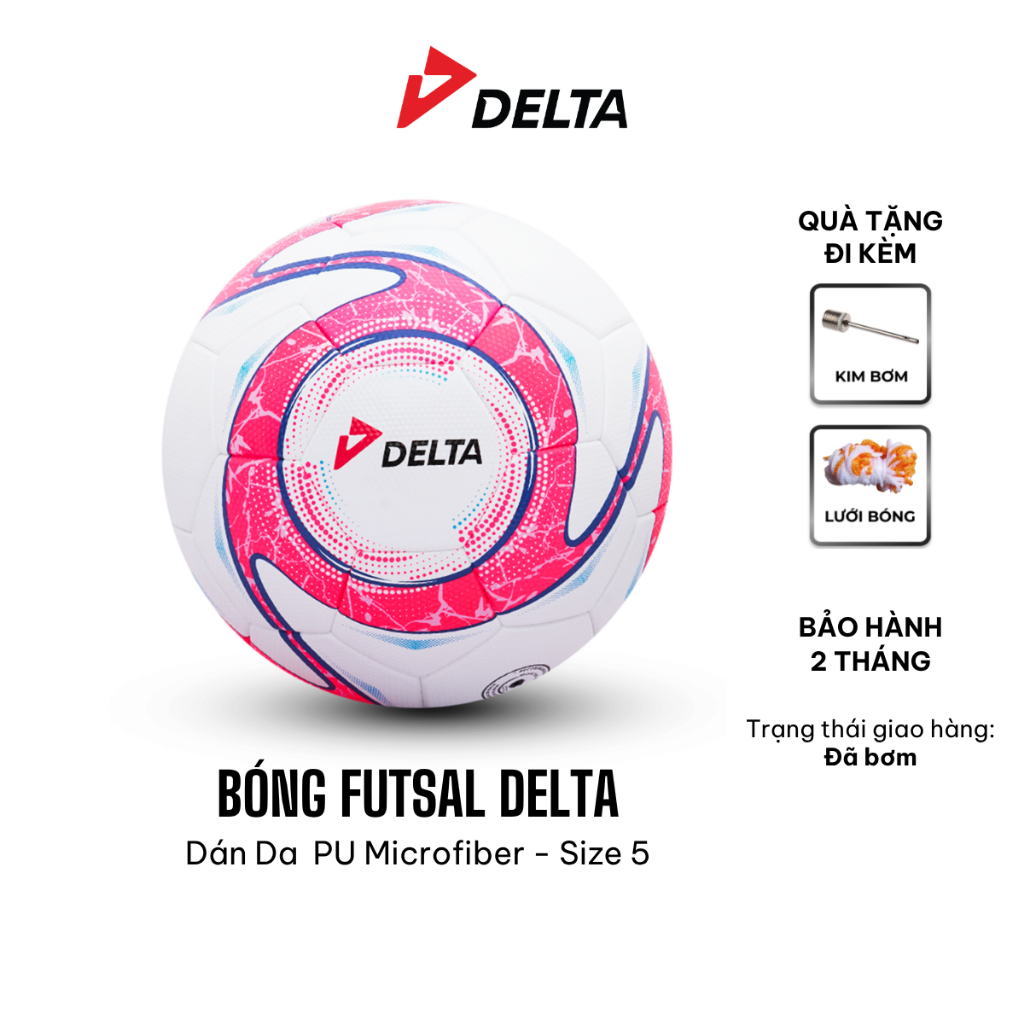Bóng Đá DELTA FUTSAL F176 Size 4 Da PU Dán Ép Nhiệt Chơi Trên Sân 5 Cỏ Nhân Tạo, Trong Nhà 2956-4D