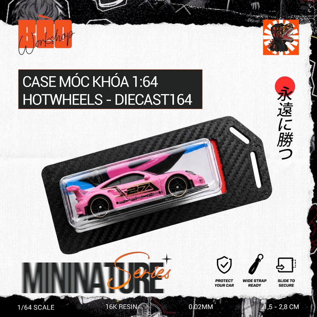 Hộp Đựng Xe Mô Hình 1:64 Hot Wheels Mini GT – Keychain Case Carbon Premium