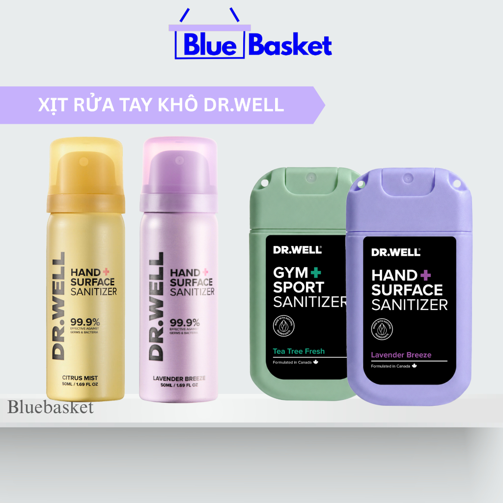 Nước Xịt Diệt Khuẩn Cho Tay Và Bề Mặt Dr Well Giúp Tiêu Diệt 99.9% Vi Khuẩn Và Nấm Hiệu Quả