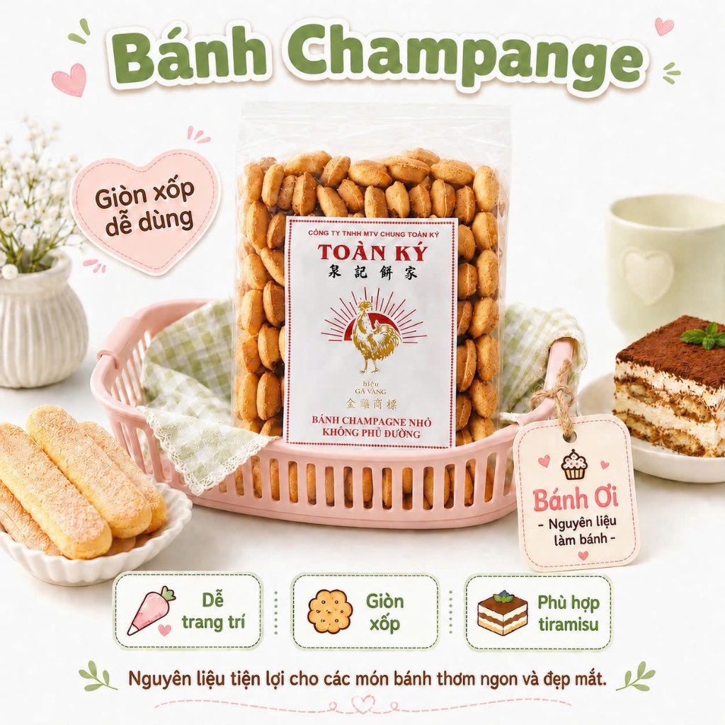 Bánh champage Toàn ký, Bánh Sampa (lady finger), BÁNH Sampanh làm bánh Tiramisu