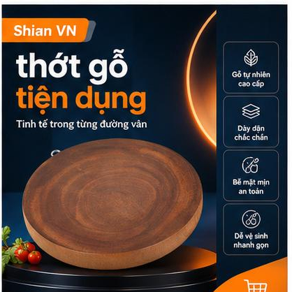 ( THỚT GỖ TRÒN - MINH TÂM 18CM GMT ) Thớt Gỗ Cây Tròn 【 T4 P27 A0 】
