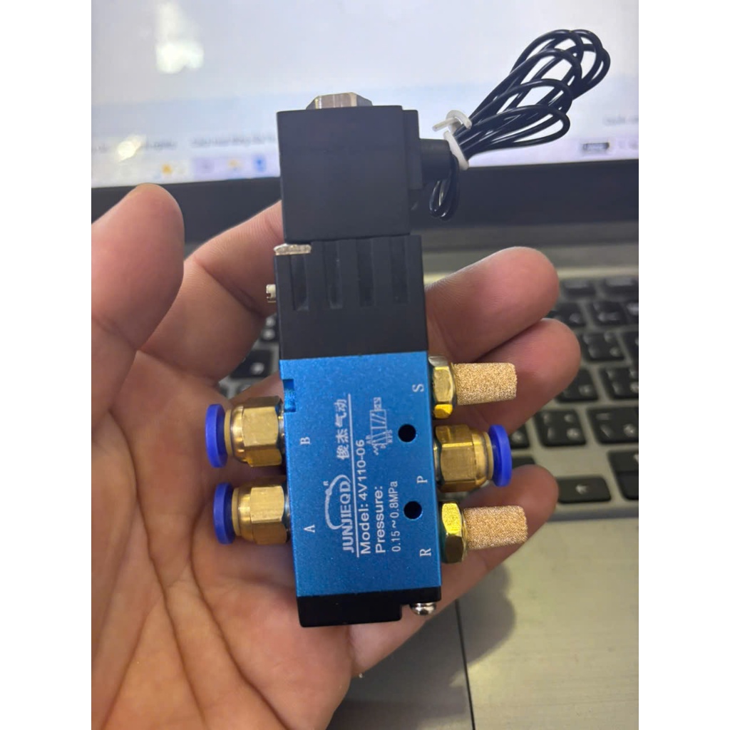 Van Điện Từ Khí Nén 4V110-06 (Van Khí Nén 5/2, Ren 9,6mm) -ats ( đã kiểm tra )