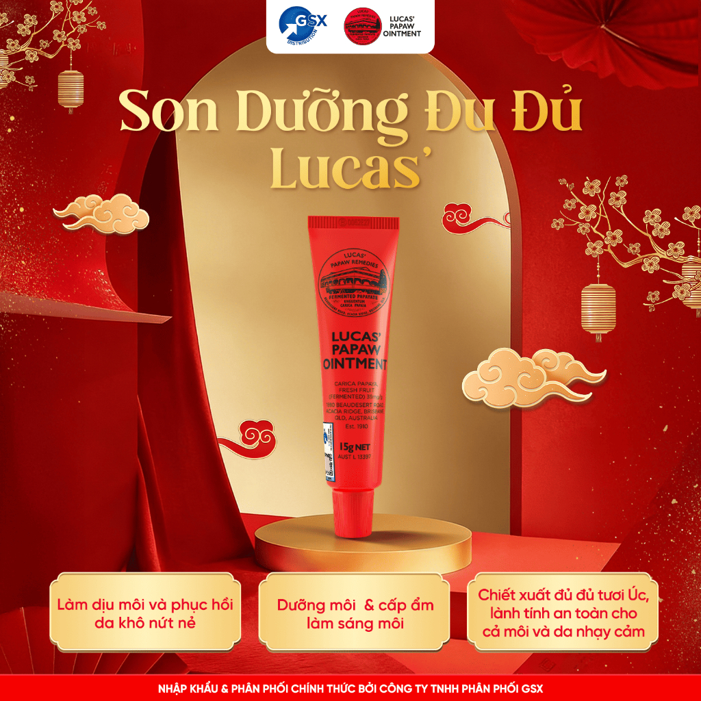 Son Dưỡng Đu Đủ Lucas Papaw Úc 115 Năm - Dưỡng Môi Mềm Mịn, Giảm Khô Nứt Môi & Gót Tay Chân | BigBuy360 - bigbuy360.vn