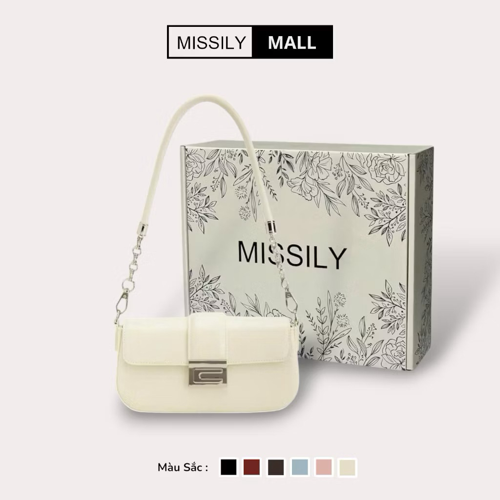 [Tặng hộp] Túi xách nữ, đeo chéo, kẹp nách  MISSILY sz 22cm (ms503)
