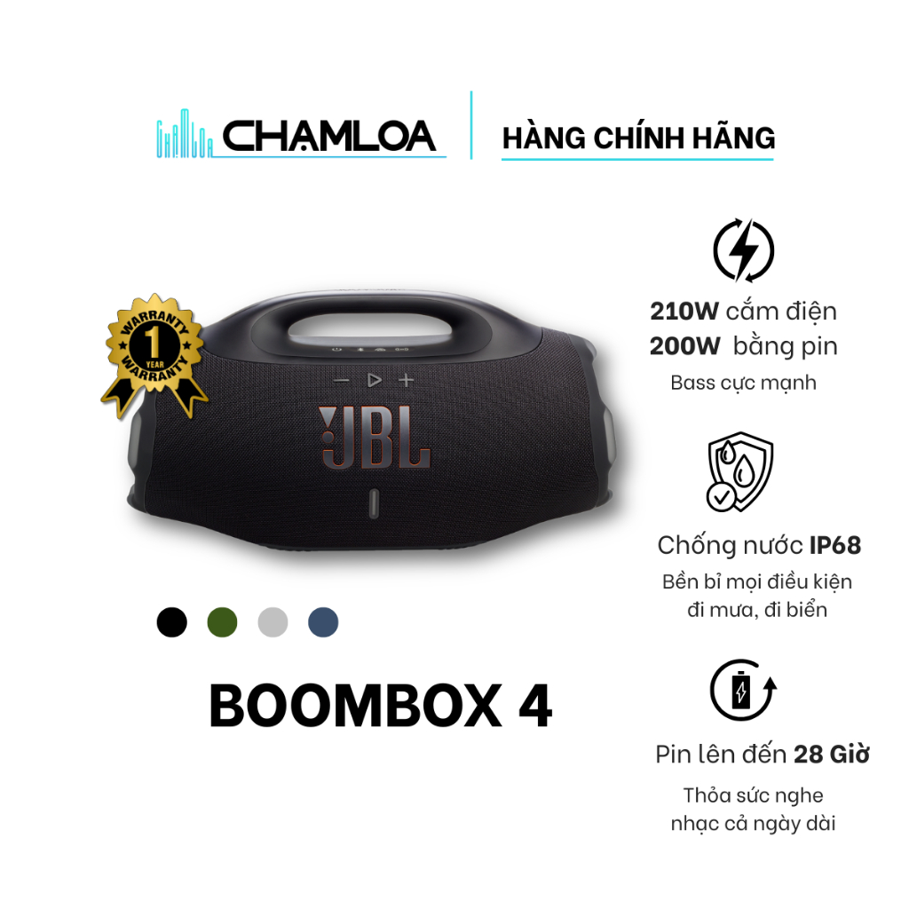 Loa Bluetooth JBL BOOMBOX 4 - Hàng Chính Hãng PGI - Bảo Hành 12 tháng