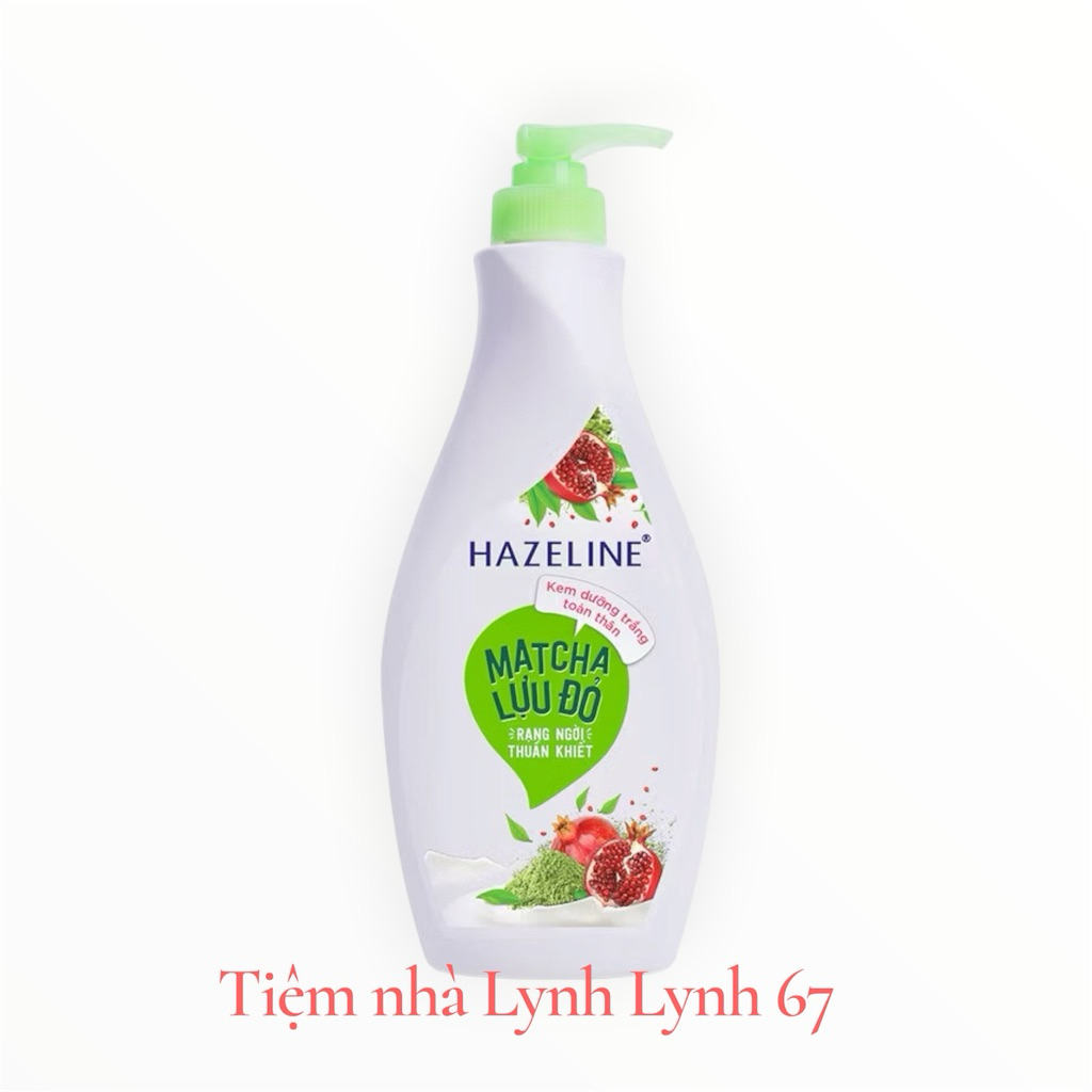 Sữa dưỡng thể Hazeline dưỡng trắng da Matcha Lựu đỏ 370 ml