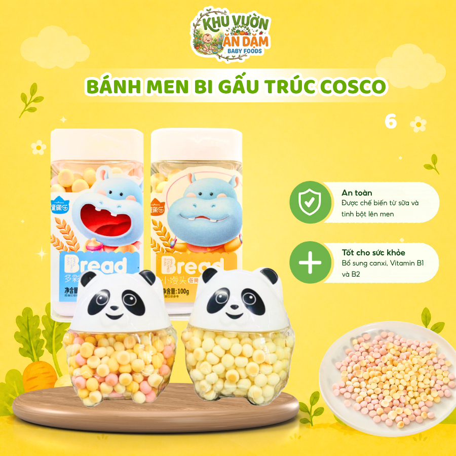 Bánh men bi GẤU TRÚC COSCO hộp 100G