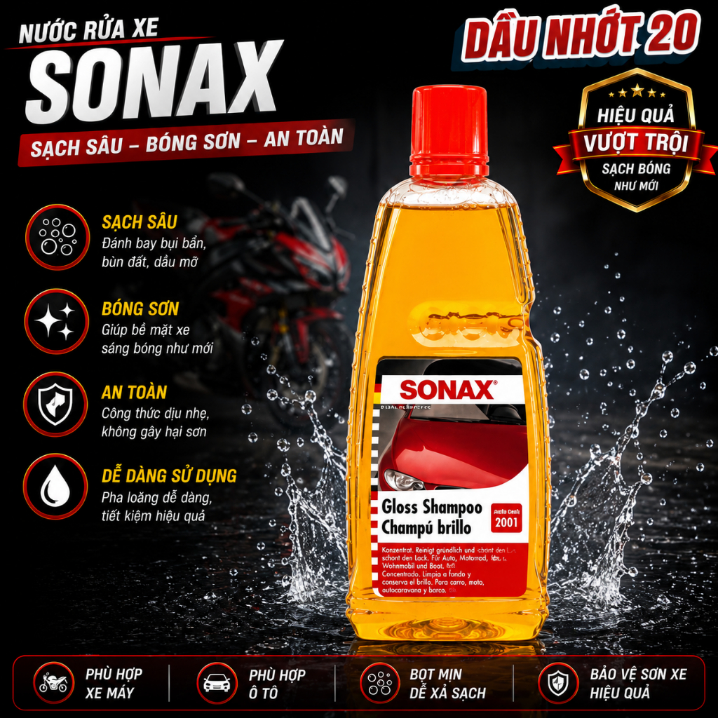 Nước Rửa Xe Sonax Gloss Shampoo 1lit