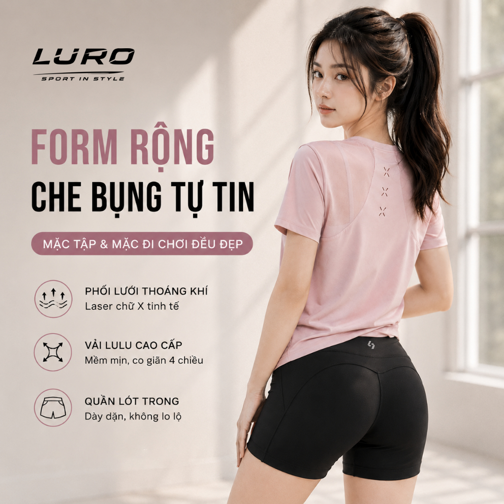 S11-11N — Set đồ tập nữ áo suông phối lưới
