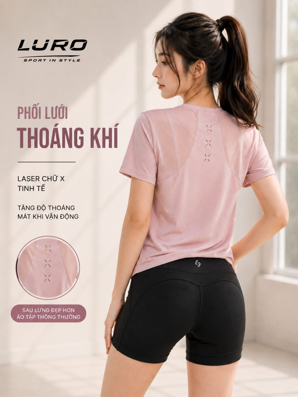 S11-11N — Set đồ tập nữ áo suông phối lưới 2