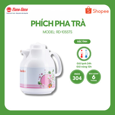 Phích Pha trà 1 Lít Vỏ sắt RẠNG ĐÔNG Model: RD 1055 TS