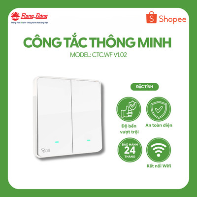 Công tắc thông minh điều khiển từ xa qua wifi công tắc rạng đông điều khiển qua wifi