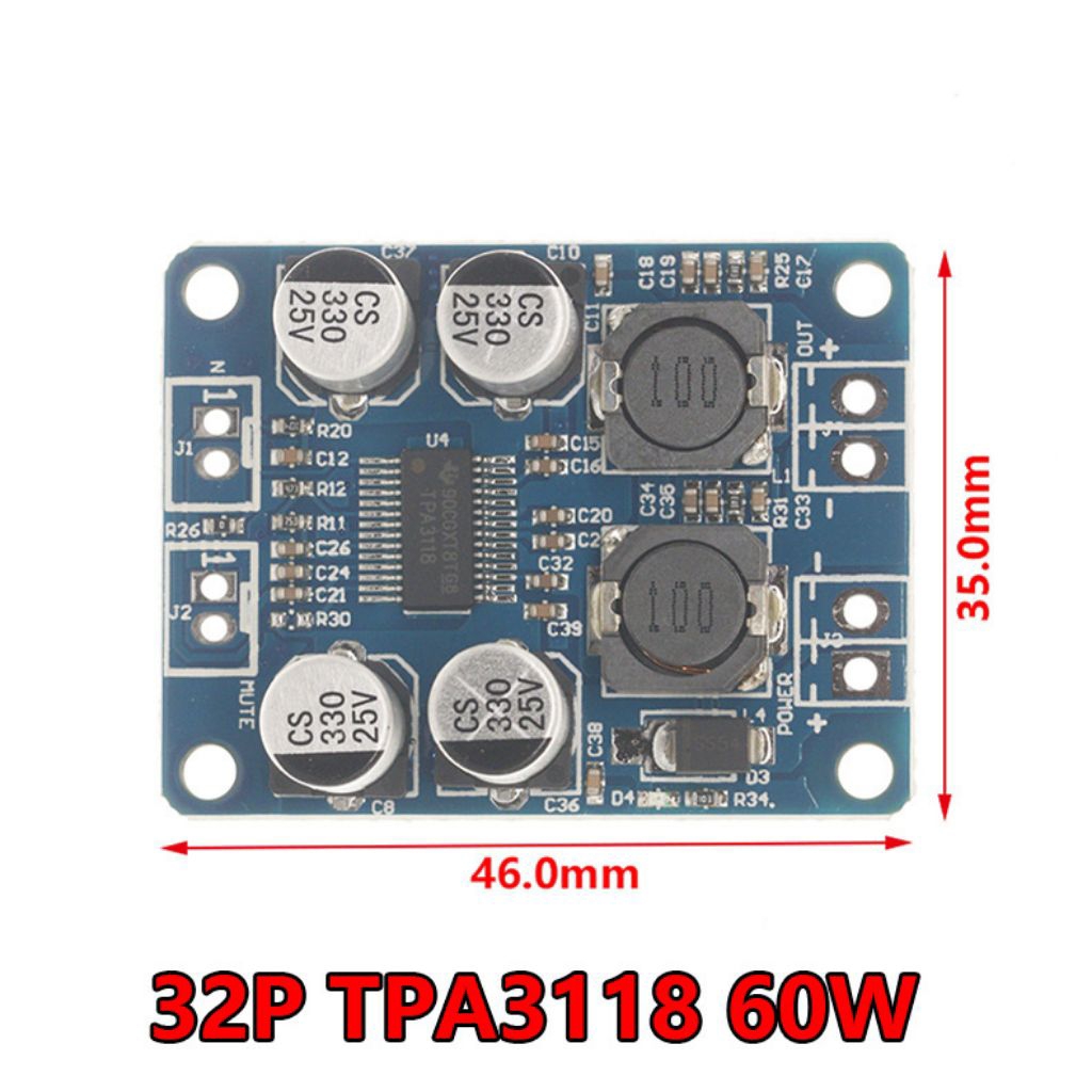 Mạch khuyếch đại âm thanh Mono TPA3118 60W siêu mini