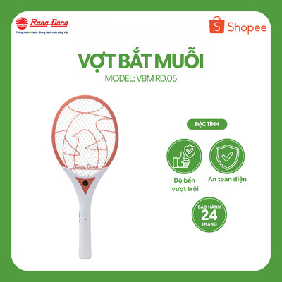 Vợt bắt muỗi Rạng Đông chính hãng, diệt muỗi tức thì, một lần sạc dùng được 8-10 giờ liên tục