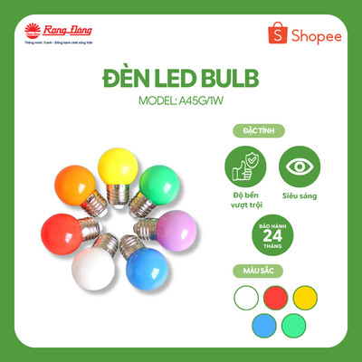 Bóng đèn LED BULB tròn 1W tiết kiệm điện năng Rạng Đông (5 mẫu khác nhau)