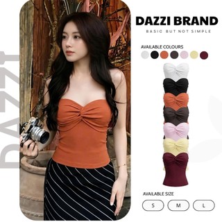 [DEAL HÈ] Áo Quây Nữ Xoắn Ngực Ôm Body Màu Trơn Basic Vải Cotton Mịn DAZZI Women A092