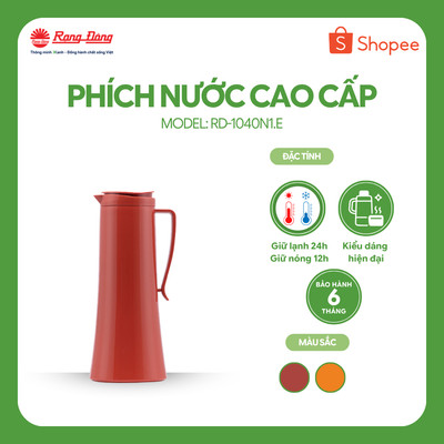 Phích Pha Trà 1 Lít Vỏ nhựa RẠNG ĐÔNG Model: RD 1040 N1.E