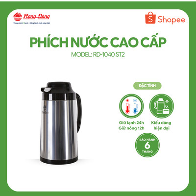 Phích cà phê 1 Lít Rạng Đông Model: RD-1040 ST2 thân inox