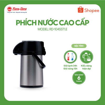 Phích đựng nước nóng 1 Lít Vỏ INOX CAO CẤP RẠNG ĐÔNG Model: RD 1045 ST1.E