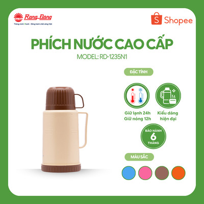 Phích nước 1,2 Lít Vỏ nhựa RẠNG ĐÔNG Model: RD 1235 N1