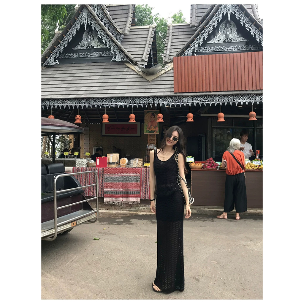 [MULVAN] Chân váy nữ dệt kim Mulvan - màu đen