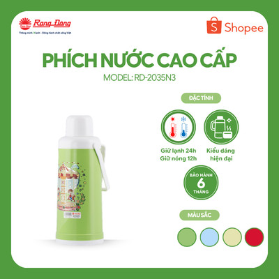Phích Giữ Nhiệt 2 Lít Vỏ nhựa RẠNG ĐÔNG Model: RD 2035 N3