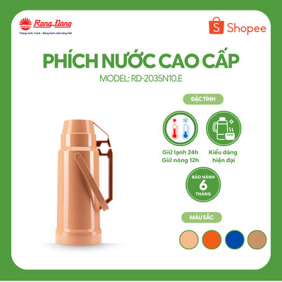 Phích Đựng Nước 2 Lít Vỏ nhựa RẠNG ĐÔNG Model: RD 2035 N10.E
