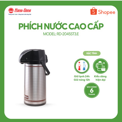 Phích đựng nước, phích giữ nhiệt nút bấm 2 lít Model: RD-2045ST3.E Chính hãng Rạng Đông