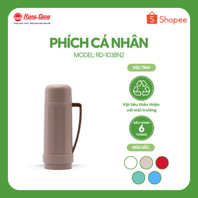 Phích Giữ nhiệt 1L Vỏ nhựa RẠNG ĐÔNG Model: RD 1038 N2