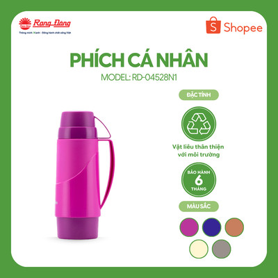 Phích Giữ nhiệt 0.45 Lít Vỏ nhựa RẠNG ĐÔNG Model: RD 04528 N1