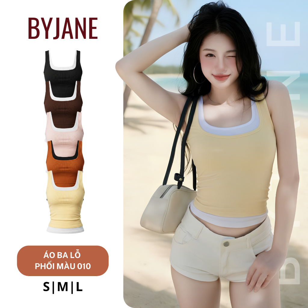 Áo Balo Nữ Phối Màu BYJANE, Áo Tanktop Ôm Body Co Giãn Tôn Dáng Hot Trend - 010 | BigBuy360 - bigbuy360.vn