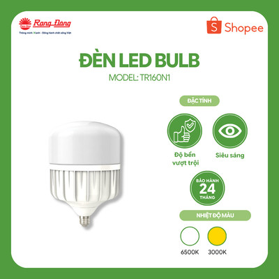 Bóng đèn Rạng Đông Bulb LED Nhôm đúc 60W Model: LED TR160N1 60W