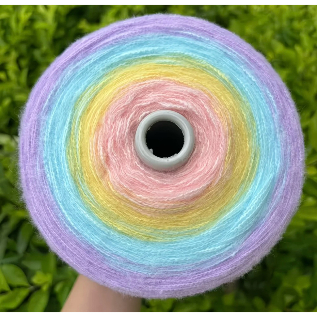 500g Len Mohair cầu vồng chập 3